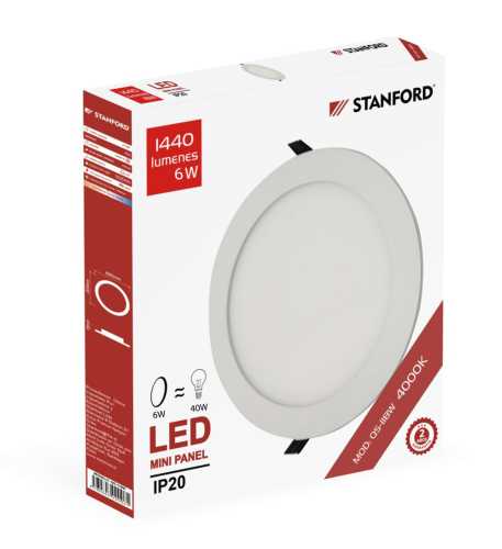 Panel Led Redondo Embutido 4000K 18W