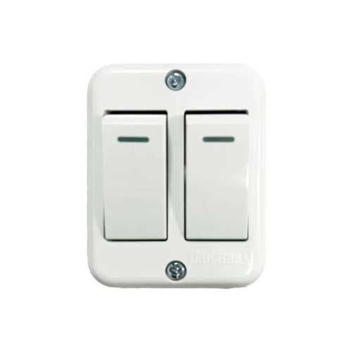Interruptor Sobrepuesto doble 10A Blanca