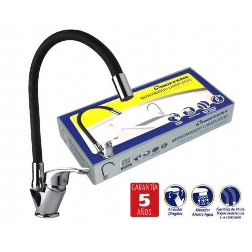 Monomando Lavaplatos Cuello Flexible cromado Allegra